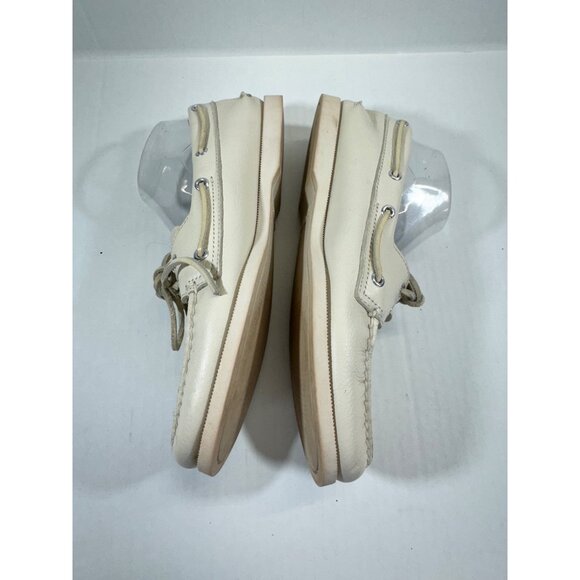 Sperry men's Shoes10M top sider beige leather boat shoes Authentic Original 2-ey - Picture 8 of 16
